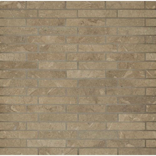 Rock Glamorous 5/8" x 3" Staggered Joint Honed Limestone Mosaic in Tepenade