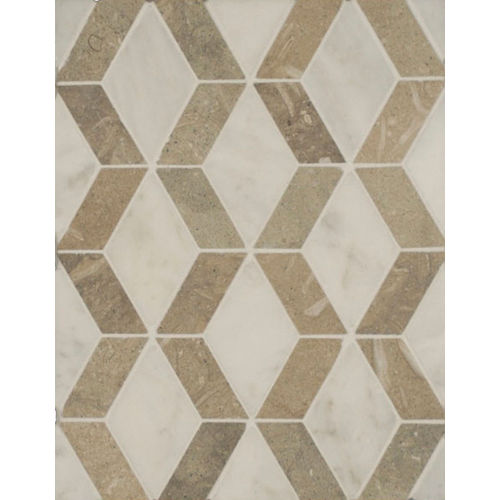 Rock Glamorous Yeni Pattern Honed Stone Mosaic in Tepenade & Anamite