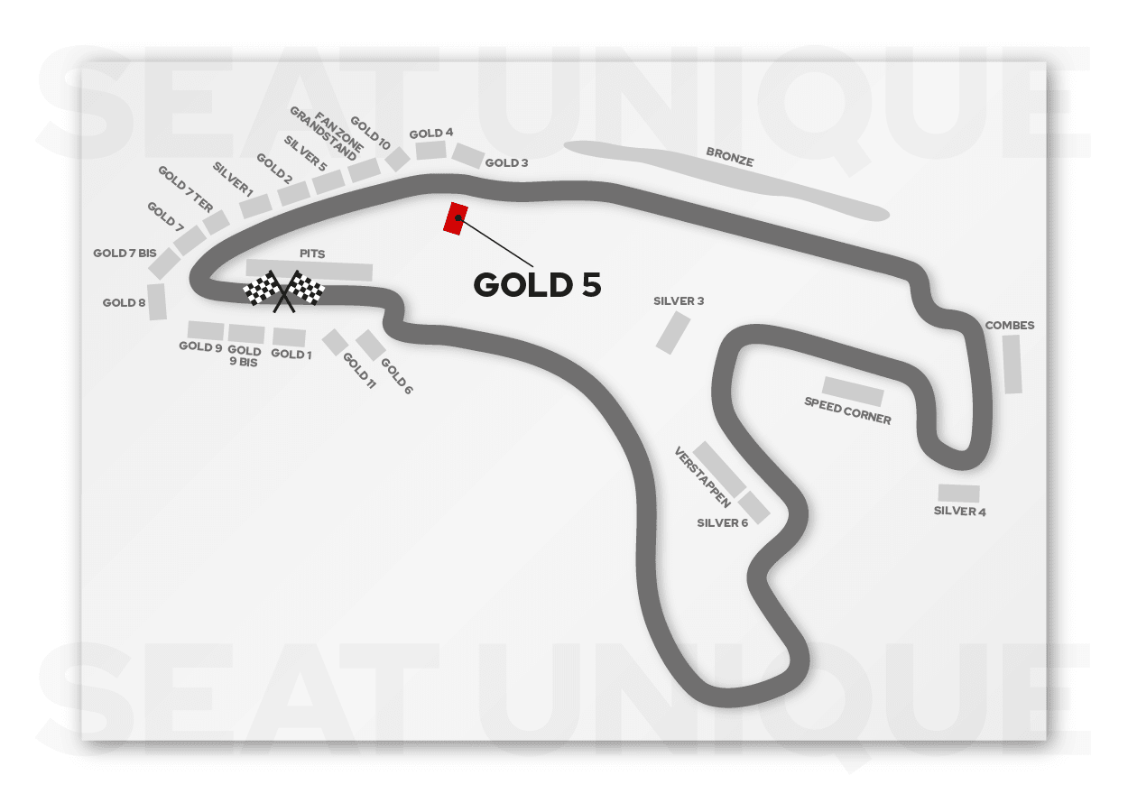 Seating map for Gold 5 Grandstand