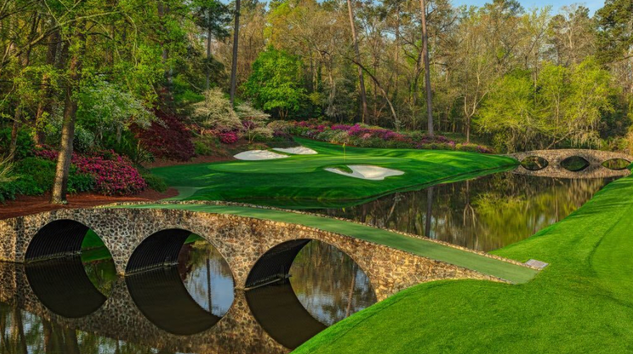The iconic Hogan Bridge at the 12th hole at Augusta National