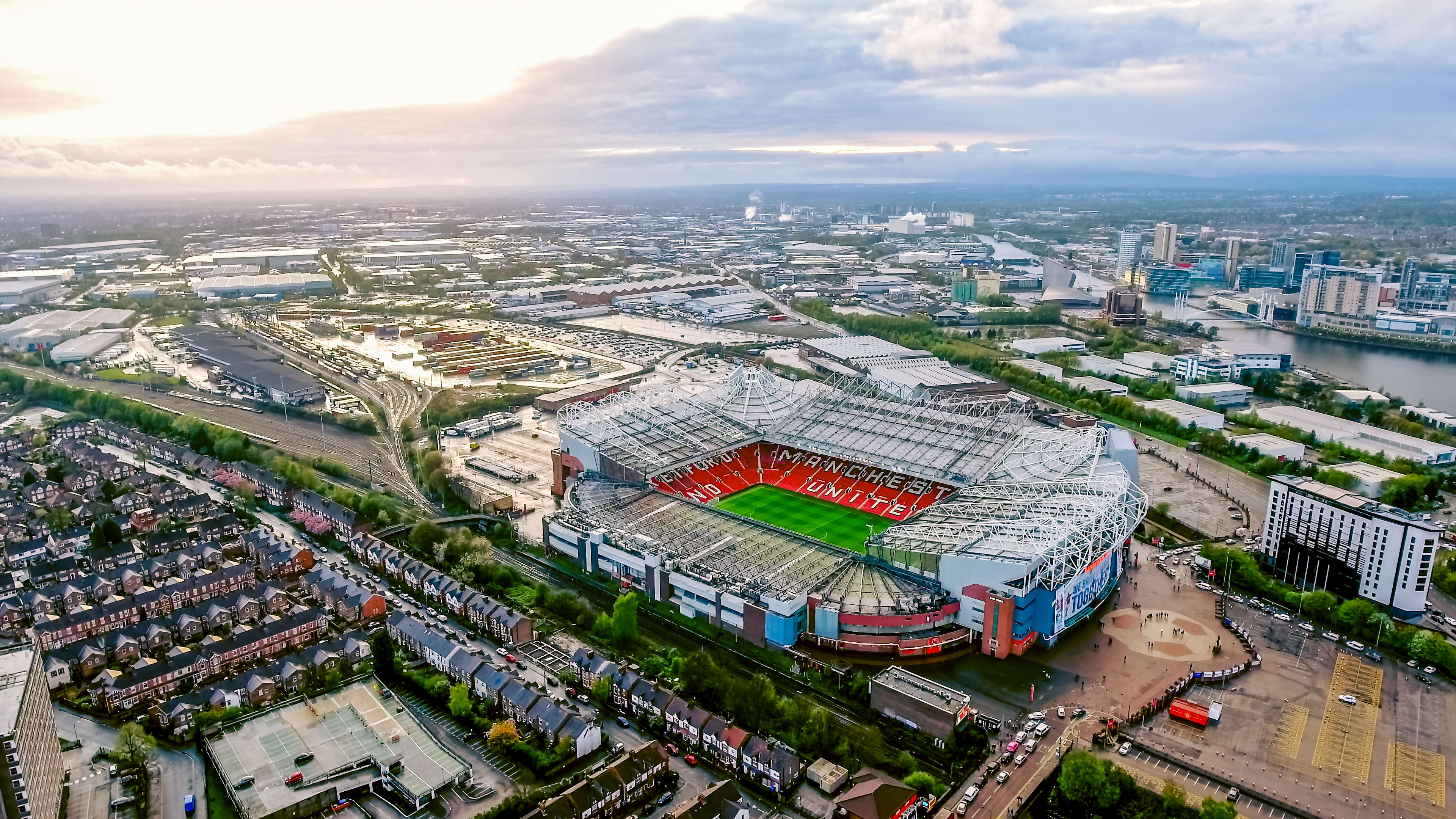 Aerial view of Old Trafford