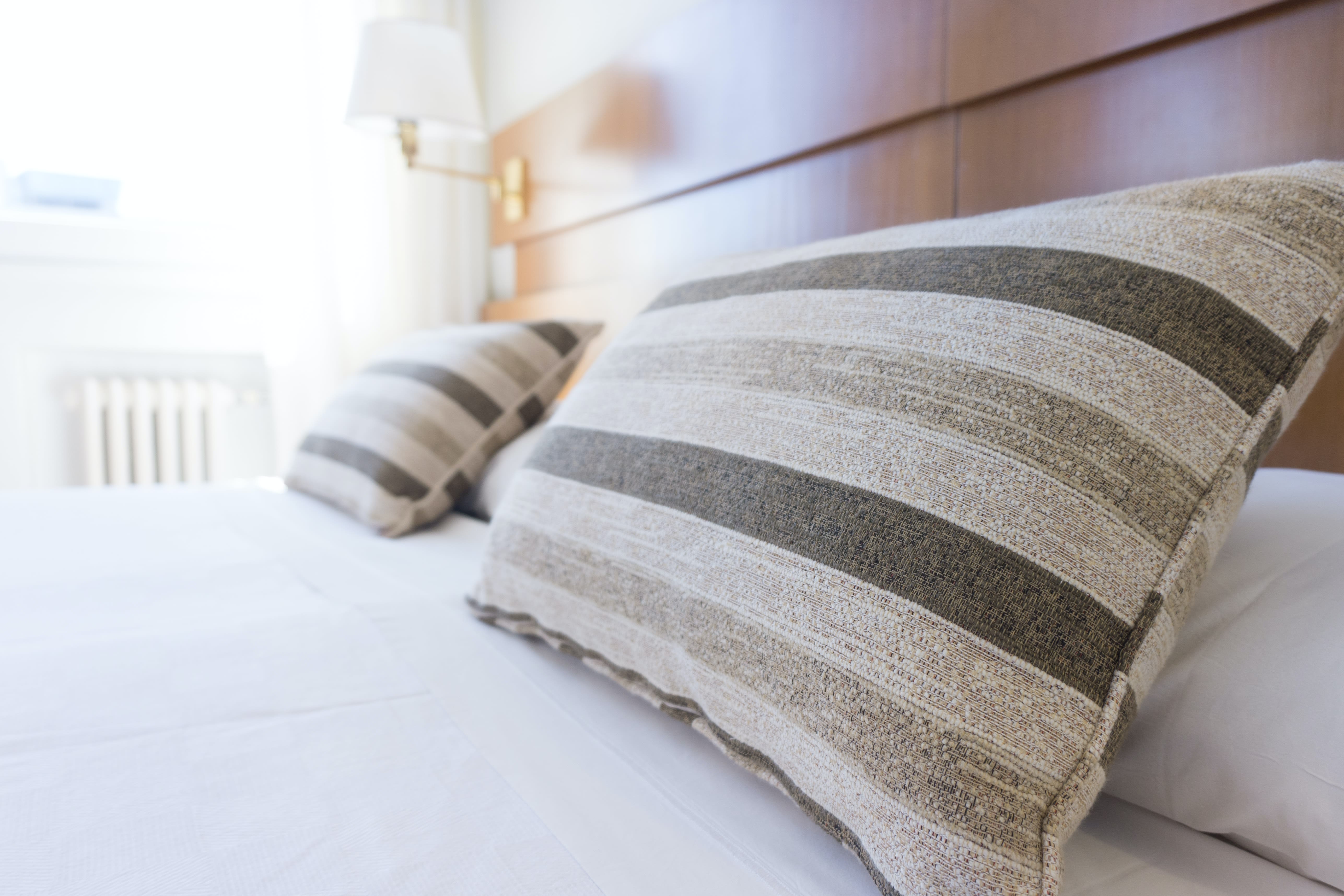 Hotel bed and cushions 