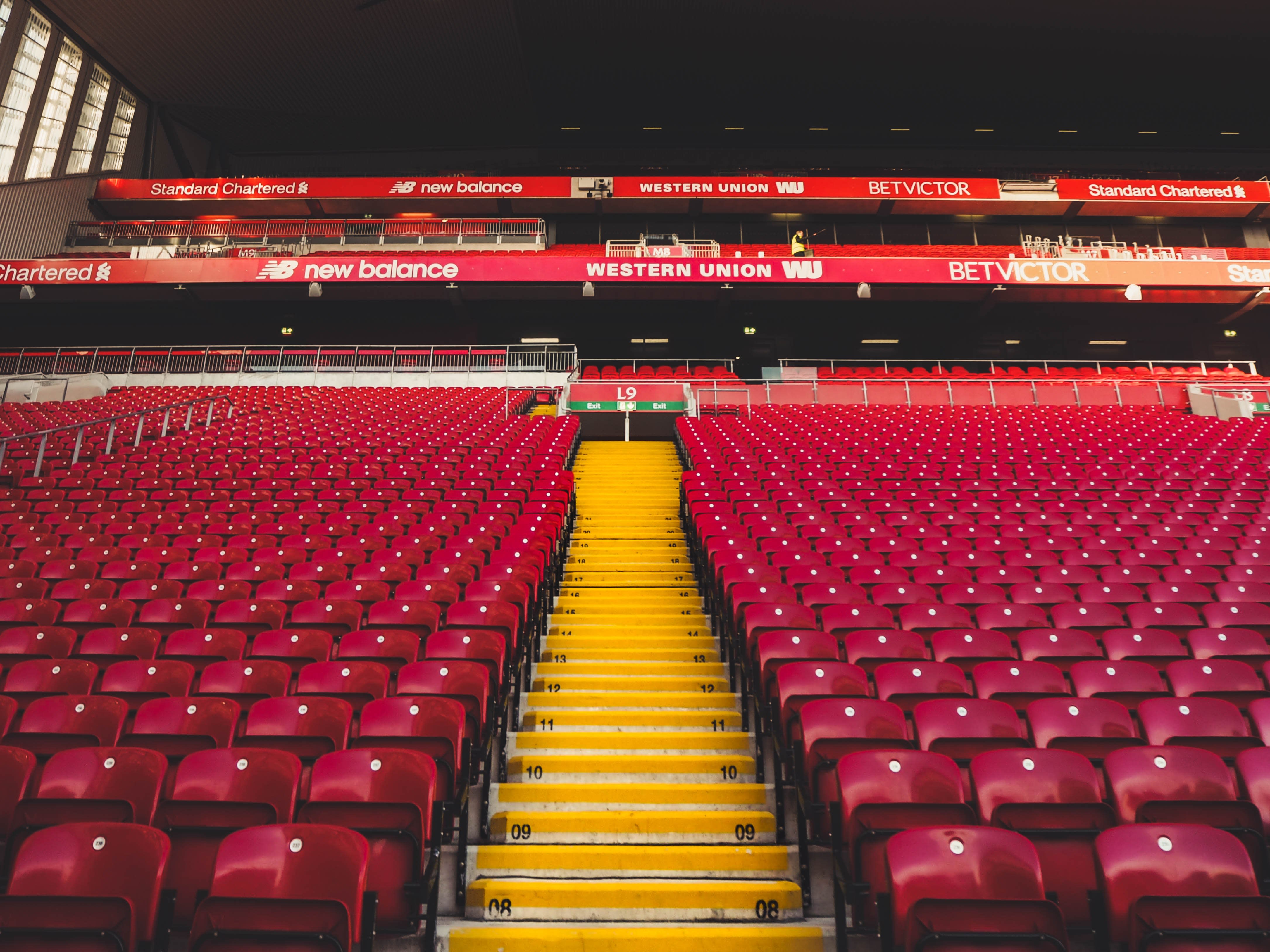 Anfield Stadium seating and stairs 