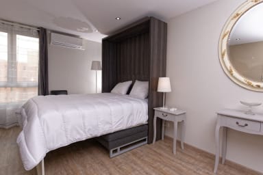 vue lit ouvert, matelas 22 cm sur une vrai sommier à lattes