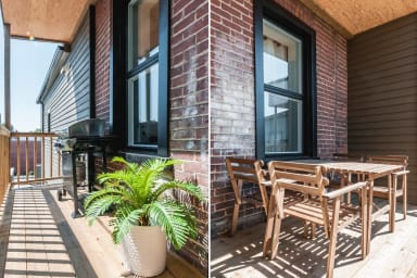 Balcony. plenty of sun. Table and BBQ.