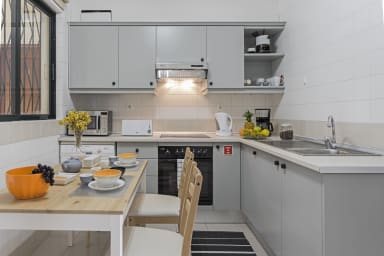 kitchen and dining area