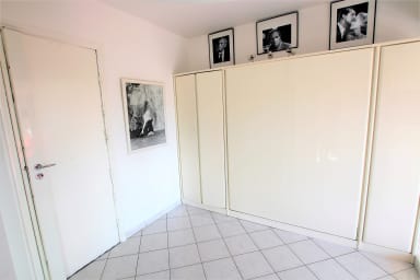 wardrobe bed closed with storage