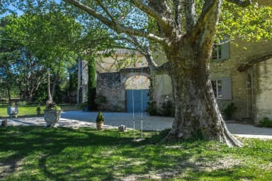 Jardin verdoyant et ombragé