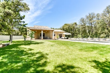 Beautiful lawn area around the pool