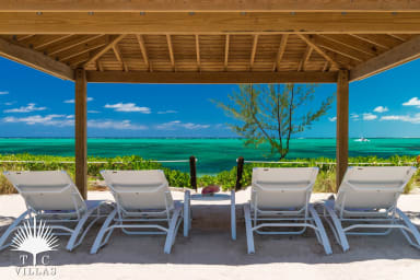 Reef Pearl's beachfront (covered) lounging area.