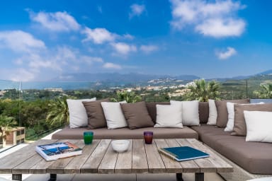 Rooftop with mountain views