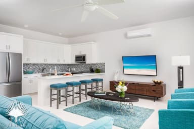Villa Sandpiper's living room and kitchen.
