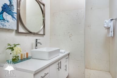 Lower-level bathroom.
