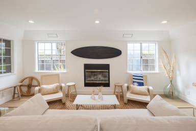 Living Room with Fireplace & Television