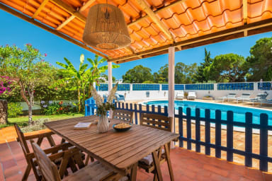 Covered patio at the bar area