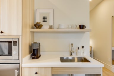 Kitchenette with Nespresso Coffee Machine and Mini Fridge - No Stove