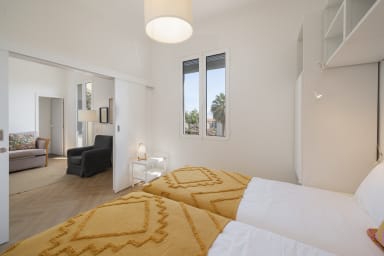 bed and living room