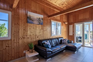 soft sofa ideal for relaxing after a day at the beach