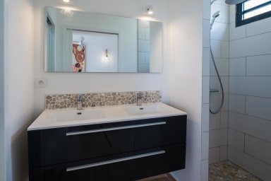 Double vasque douche italienne