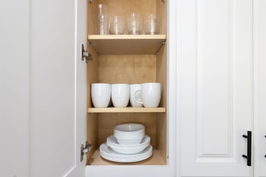 Kitchen wear, mugs, cups, plates, drawer