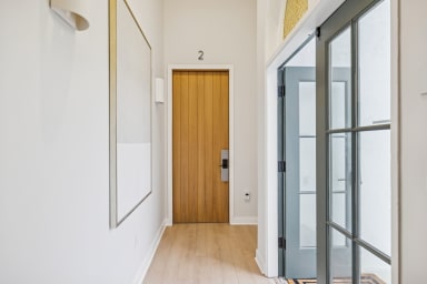 The doors are equipped with smart locks