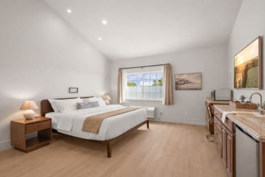 Modern studio with essentials provided for a worry-free stay.