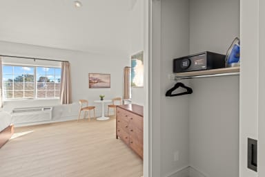 Stay worry-free with essentials and a secure safety deposit box.