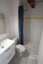Salle de bain avec douche et wc.