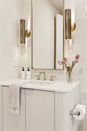 En-suite bathroom with rain shower and high-end toiletries