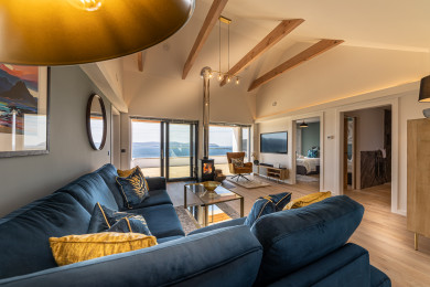 Cozy fireplace in the lounge