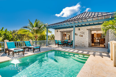 Coriander's private pool is surrounded by tropical landscaping for privacy. 