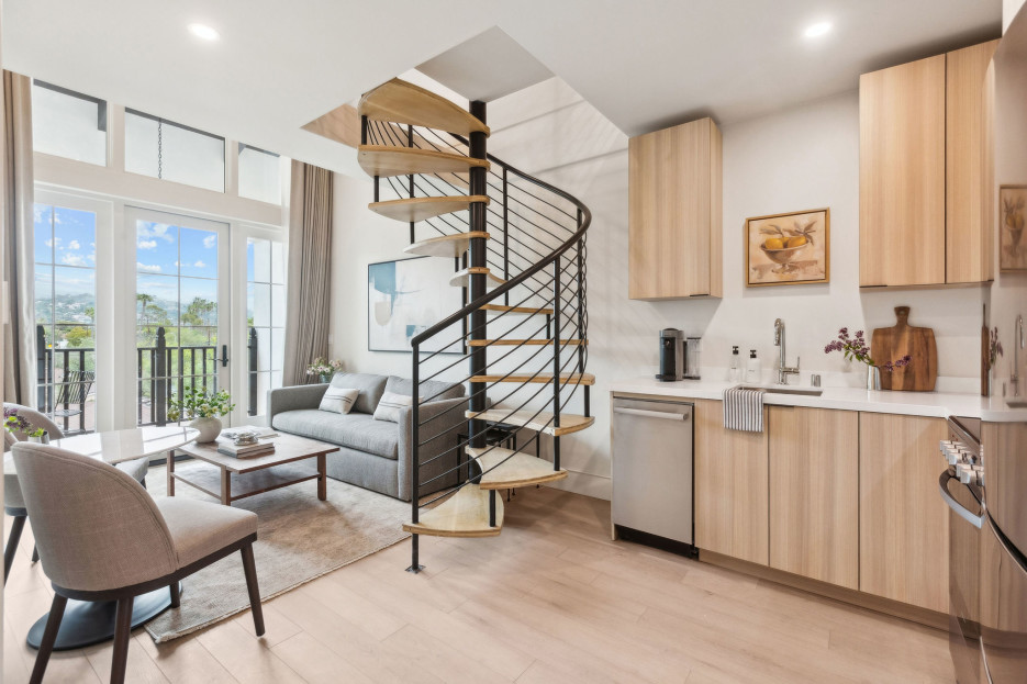 Seating area with sofa and lounge chairs