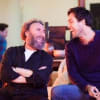 Antony Sher as Sir John Falstaff and Alex Hassell as Prince Hal in rehearsal for Henry IV Part 1