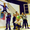 Lost Boys in rehearsal for Peter Pan Goes Wrong
