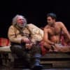 Antony Sher (Sir John Falstaff) and Alex Hassell (Prince Hal) in Henry IV Part I