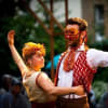 Anne-Marie Piazza as Beatrice and Nick Howard-Brown as Benedick