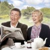 Robert Powell and Liza Goddard in Relatively Speaking at the Belgrade Theatre, Coventry