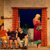 John Goodrum (Max Harrington), Susan Earnshaw (Mary Ticklewell), David Gilbrook (George Ticklewell), Karen Henson (Janet Harrington) and David Martin (Edgar Chambers) in Anybody for Murder at the Theatre Royal, Nottingham