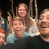 The casts: (back) Umar Butt and Becky Glendenning-Laycock (stage manager); (front) Ruth Mary Johnson, Hannah Goudie-Hunter and Bob Nicholson