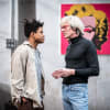 Jeremy Pope as Jean-Michel Baquiat and Paul Bettany as Andy Warhol