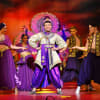 The ensemble in the Derby Arena panto Aladdin in 2022