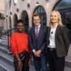 Birmingham Rep deputy artistic director Madeleine Kludje, new chair Andy Street CBE and chief executive Rachael Thomas