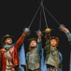 Lemar Moller (D’Artagnan), Thomas Dennis (Aramis), Louis J Rhone (Athos) and Hadley Smith (Porthos)