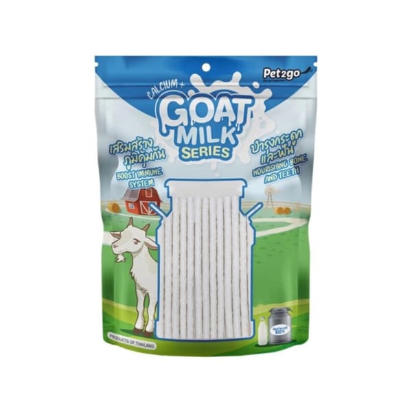 Goat Milk Series โกท มิลค์ ซีรี่ ขนมผสมนมแพะสติ๊ก เสริมสร้างภูมิคุ้มกัน บำรุงกระดูกและฟัน สำหรับสุนัขทุกช่วงวัย สายพันธุ์กลาง 500 g
