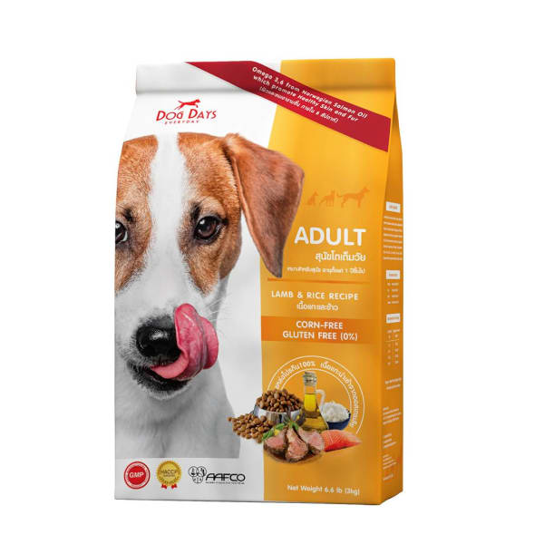 DogDays ด็อกเดย์ อาหารสุนัขแบบเม็ดสูตรแกะและข้าวสำหรับสุนัขโตทุกสายพันธุ์