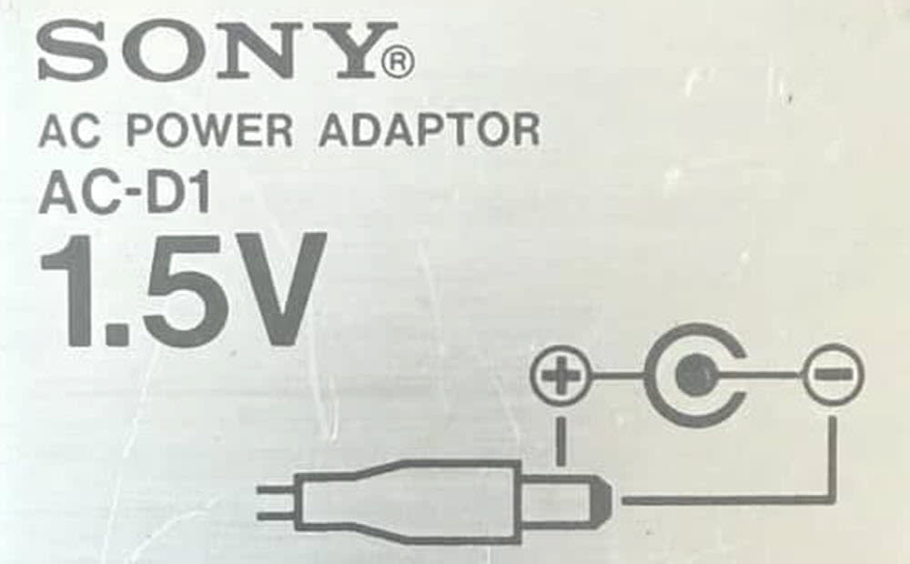 Original Sony Walkman power adaptor AC-D1 1,5V 700mA
