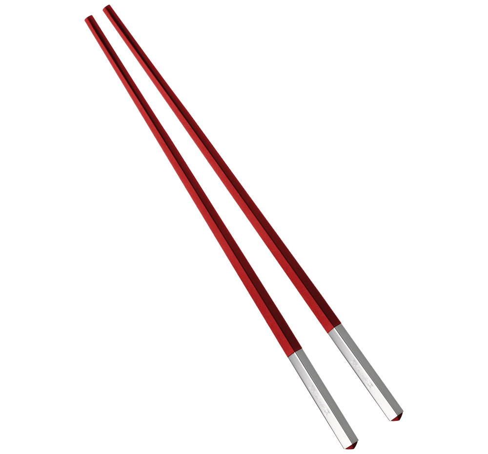 Silver Plated Red Chinese Chopsticks Christofle