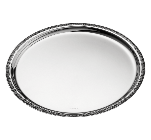 Round Tray Malmaison Christofle, Silver Round Tray