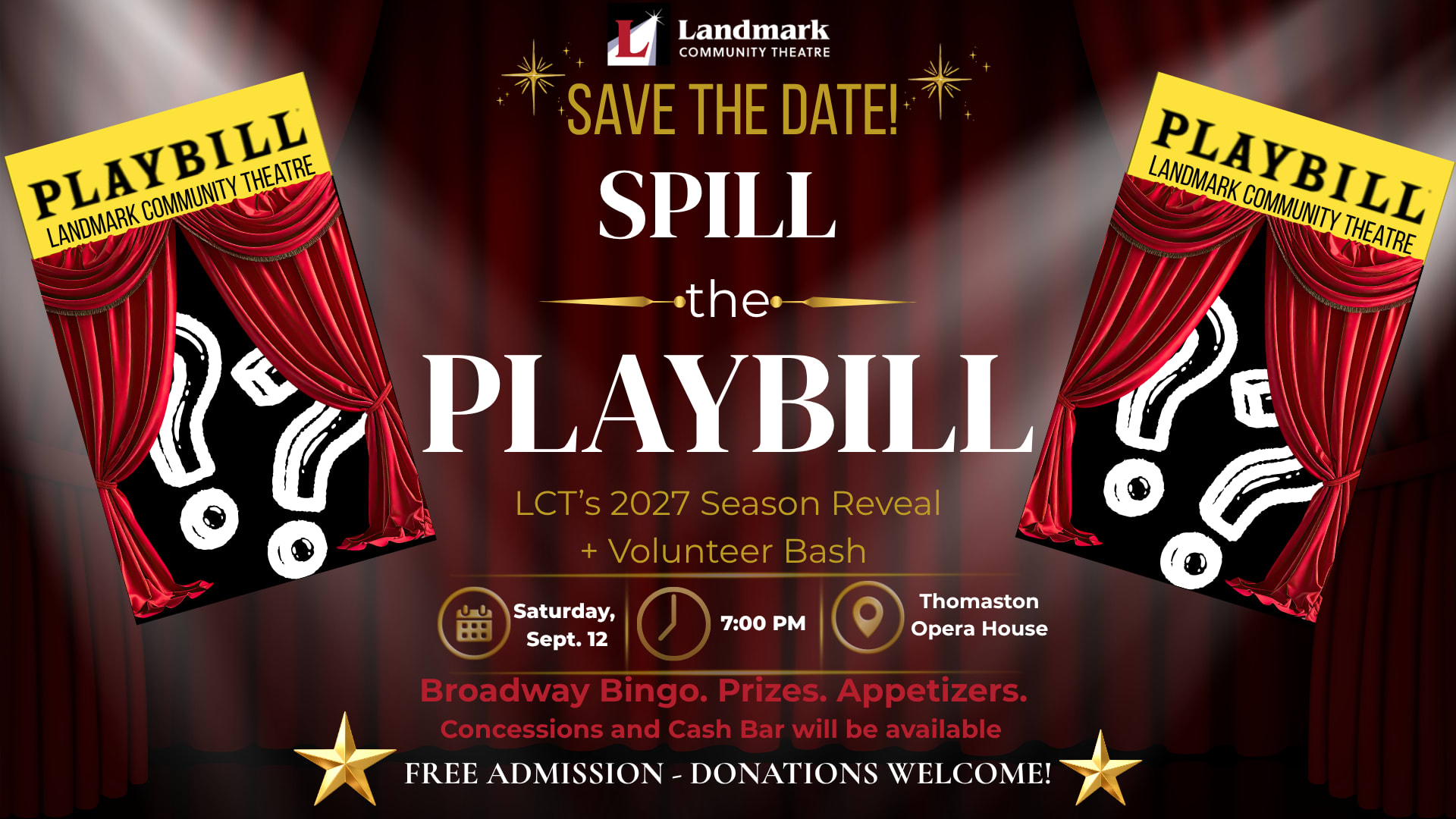 Spill the Playbill — LCT’s 2027 Season Reveal + Volunteer Bash