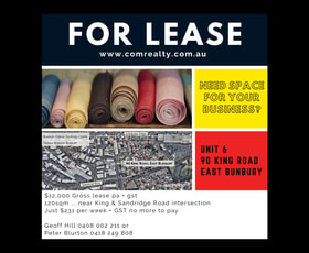 Factory, Warehouse & Industrial commercial property leased at Unit 6/90 King Road East Bunbury WA 6230